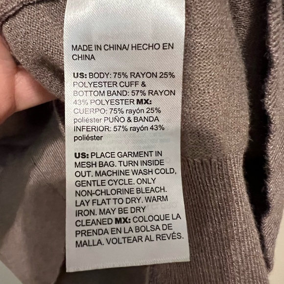 Chico's Taupe Sweater with Pearl Accents - Picture 6 of 6